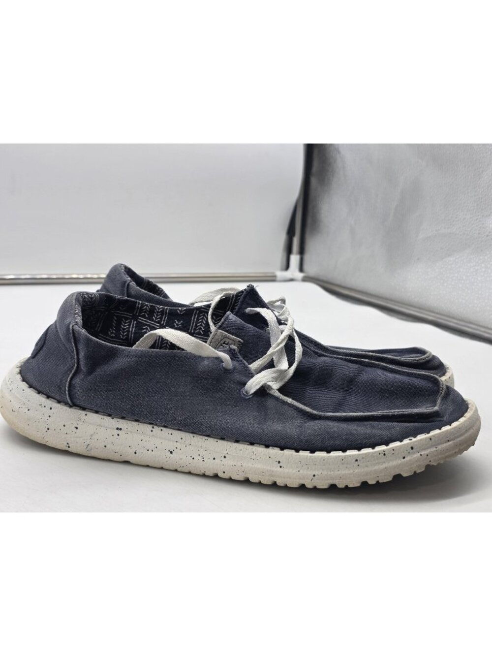 Hey Dude Wendy Stretch Canvas Shoes Womens Size 9 Navy Slip On Casual Comfort